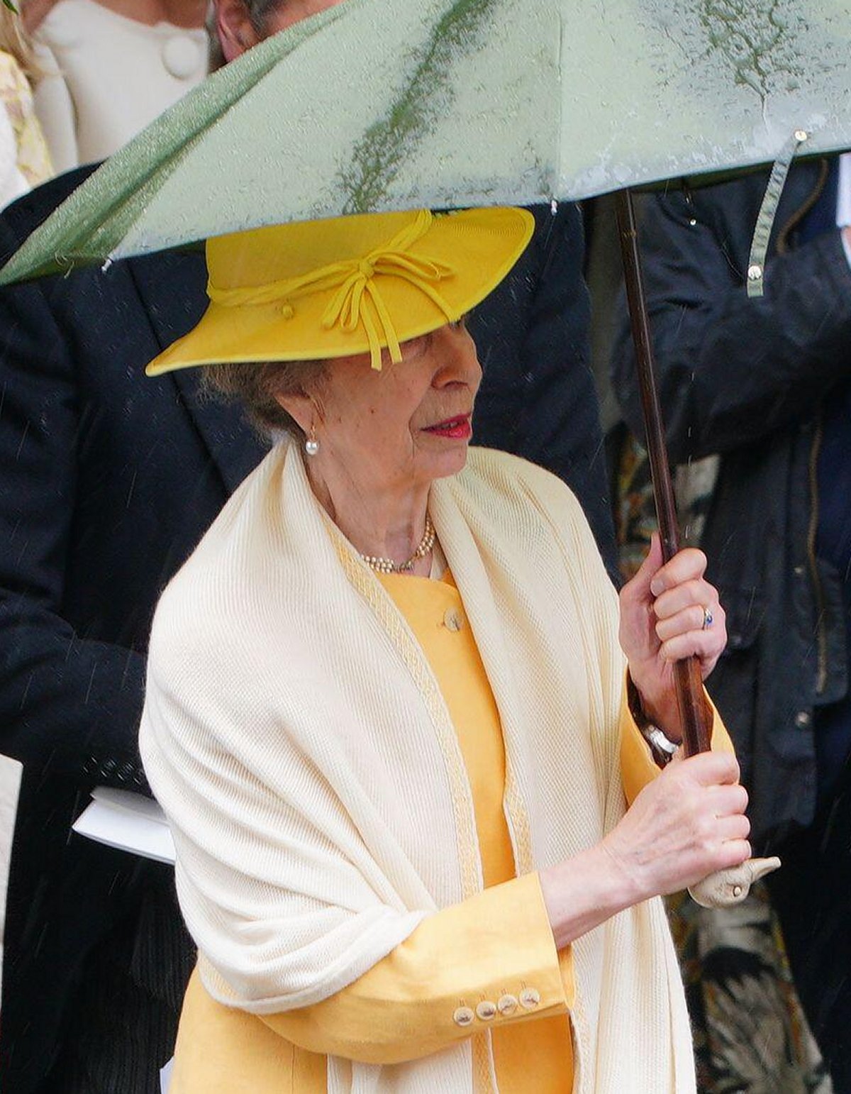 The Princess Royal attends the wedding of her son, Peter Phillips, and Harriet Sperling at All Saints' Church in Kemble on June 6, 2026 (Ben Birchall/PA Images/Alamy)