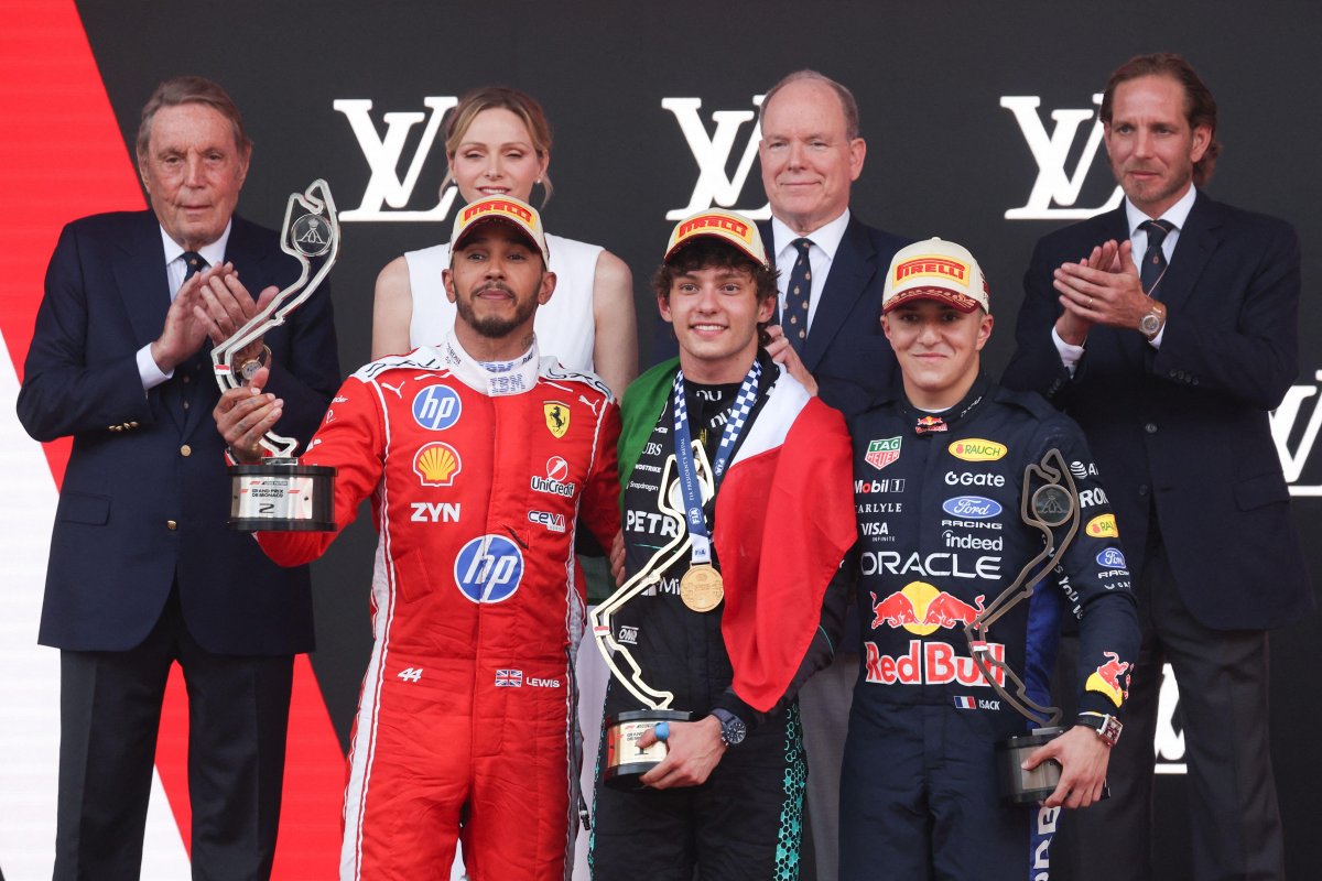 The Prince and Princess of Monaco attend the Formula 1 Grand Prix de Monaco in Monte Carlo on June 7, 2026 (Beata Zawrzel/Zuma Press/Alamy)