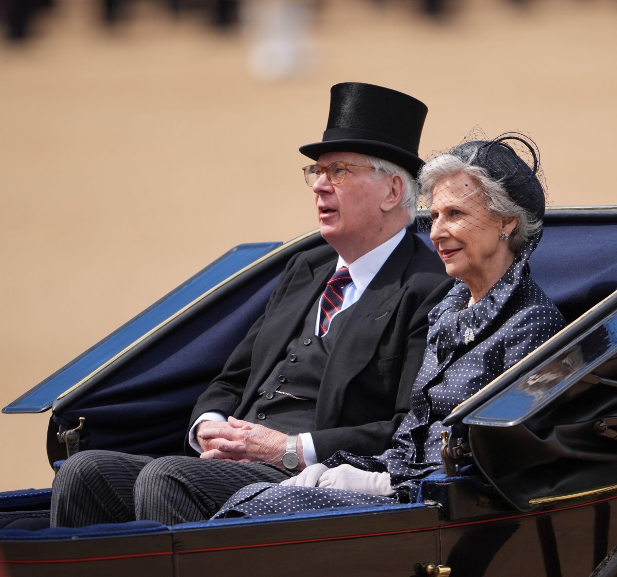 Membros da família real britânica são retratados durante Trooping the Color em Londres em 13 de junho de 2026 (Yui Mok/PA Images/Alamy)