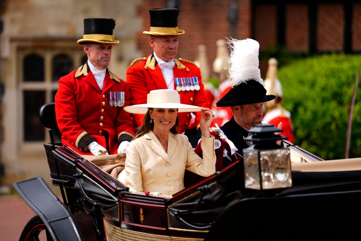 The Prince and Princess of Wales attend the annual Order of the Garter service at St. George's Chapel, Windsor on June 15, 2026 (Jordan Pettitt/PA Images/Alamy)