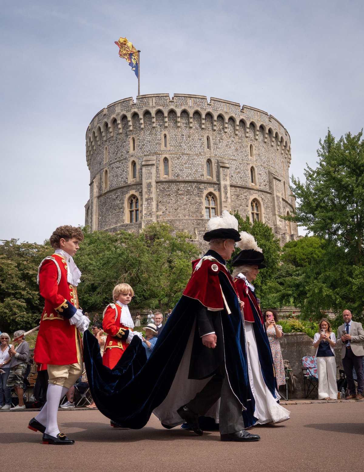 King Charles III and Queen Camilla attend the annual Order of the Garter service at St. George's Chapel, Windsor on June 15, 2026 (Aaron Chown/PA Images/Alamy)