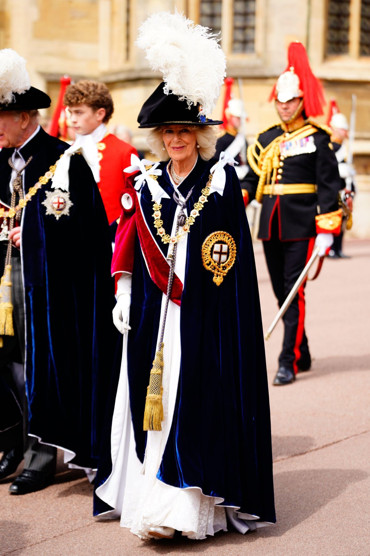 Queen Camilla attends the annual Order of the Garter service at St. George's Chapel, Windsor on June 15, 2026 (Lewis Langstaff-Wood/Alamy)