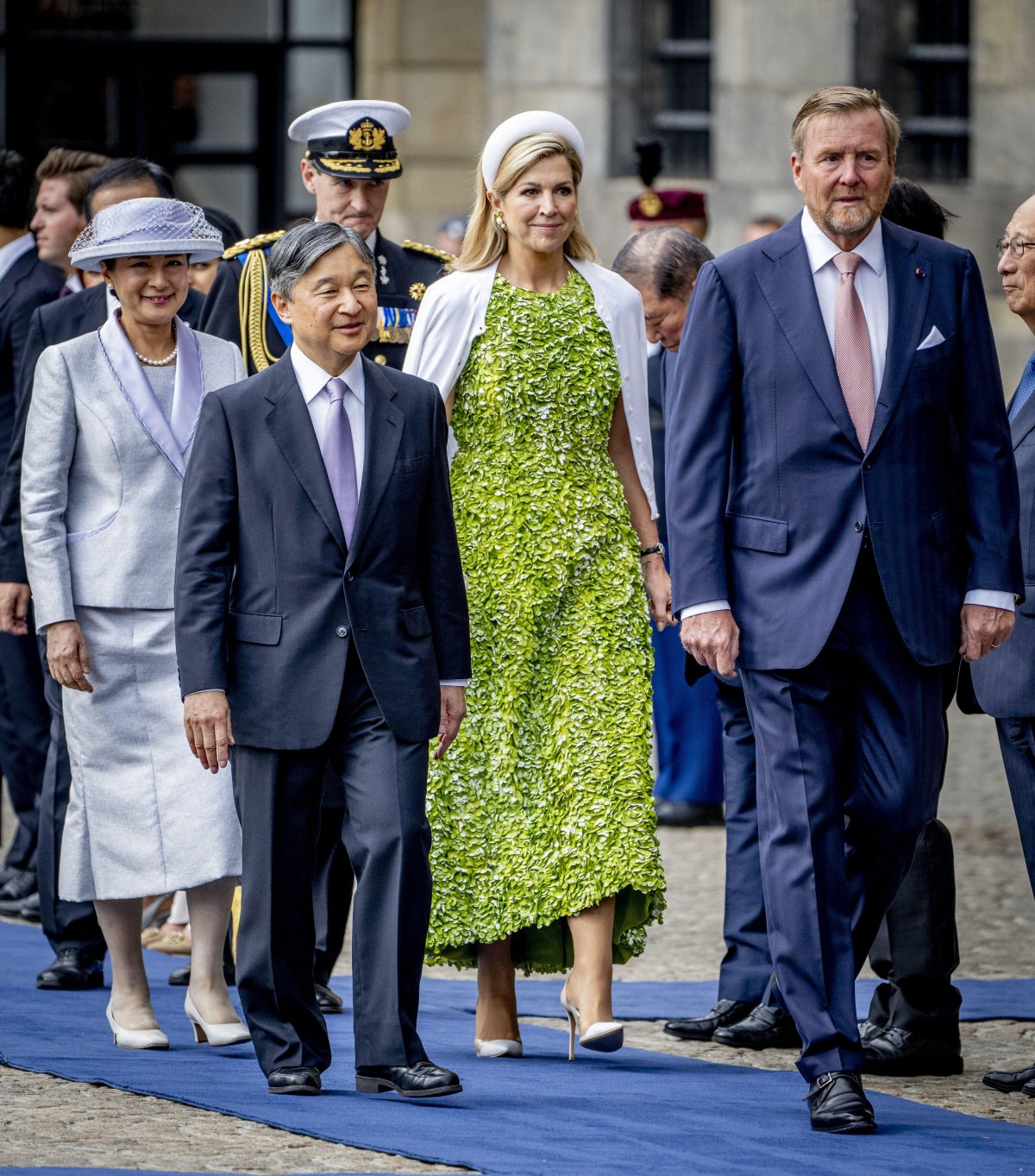 The King and Queen of the Netherlands welcome the Emperor and Empress of Japan at the start of their state visit in Amsterdam on June 17, 2026 (ROBIN UTRECHT/ANP/Alamy)