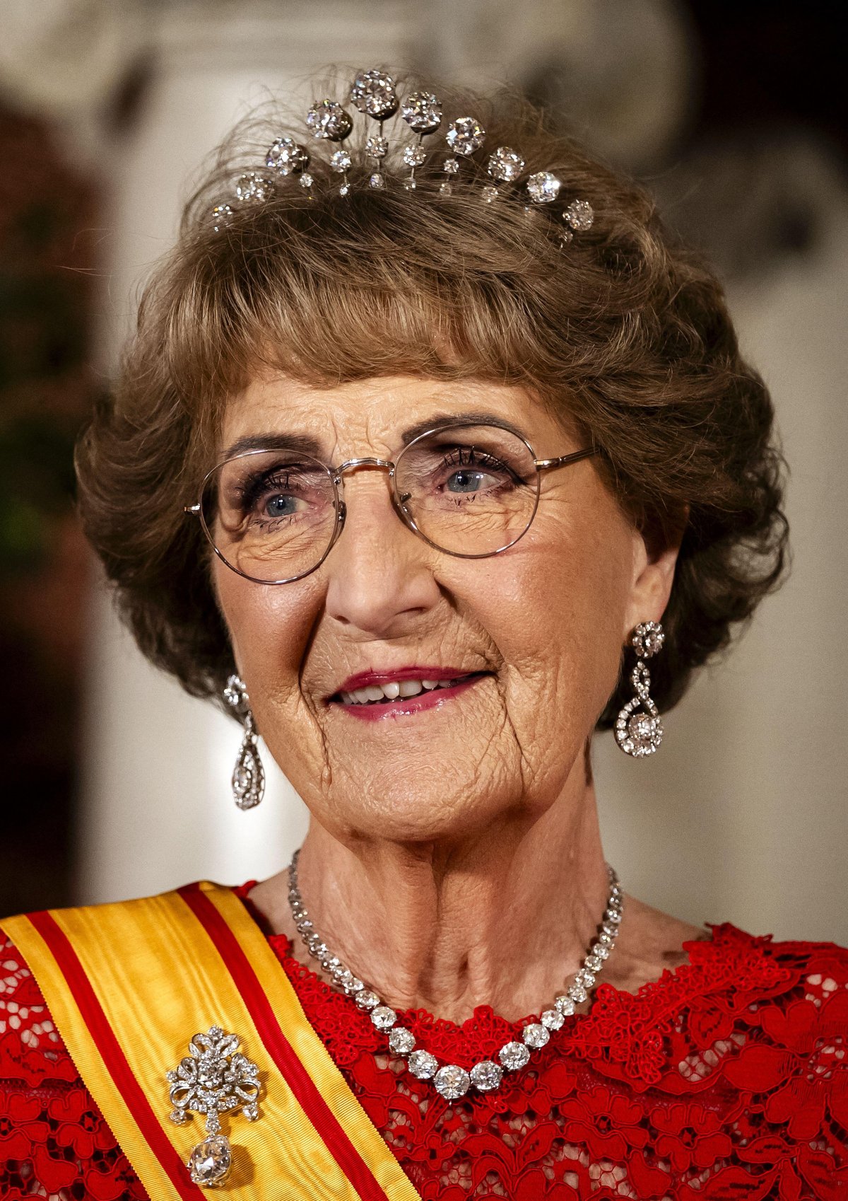 Princess Margriet of the Netherlands attends a banquet at the Royal Palace in Amsterdam on the first evening of the Japanese state visit to the Netherlands, June 17, 2026 (REMKO DE WAAL/ANP/Alamy)