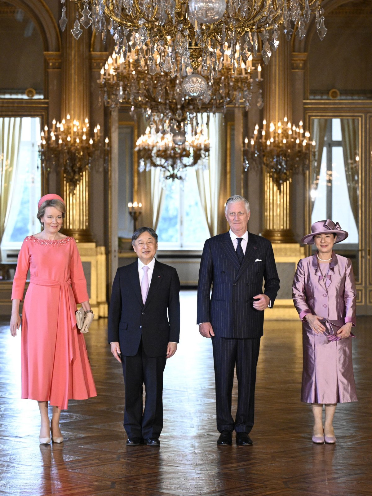 The King and Queen of the Belgians officially welcome the Emperor and Empress of Japan to the Palace of Laeken on June 23, 2026 (BENOIT DOPPAGNE/Belga News Agency/Alamy)
