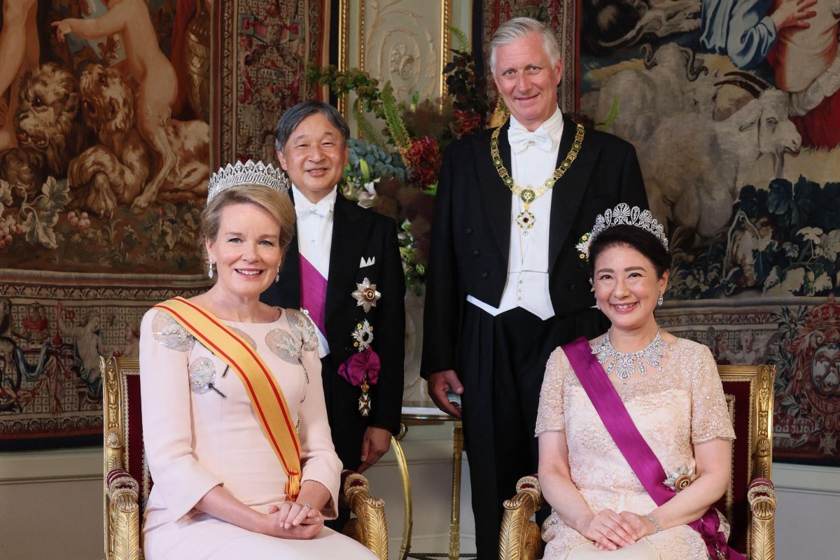 The King and Queen of the Belgians host a state banquet in honor of the Emperor and Empress of Japan at the Palace of Laeken on June 23, 2026 (BENOIT DOPPAGNE/Belga News Agency/Alamy)