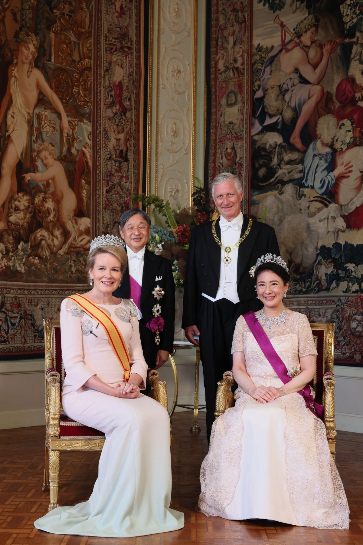 The King and Queen of the Belgians host a state banquet in honor of the Emperor and Empress of Japan at the Palace of Laeken on June 23, 2026 (BENOIT DOPPAGNE/Belga News Agency/Alamy)