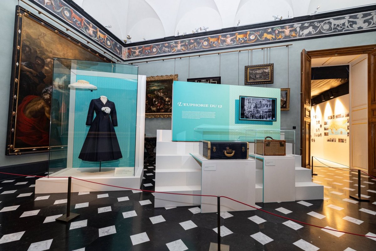 The Prince of Monaco, with the Princess of Hanover and Princess Alexandra, tours "The Wedding of the Century," an exhibition dedicated to the wedding of Prince Rainier III and Princess Grace, at the Palais Princier de Monaco on June 19, 2026 (Manuel Vitali-Director of Communications/Palais Princier de Monaco)