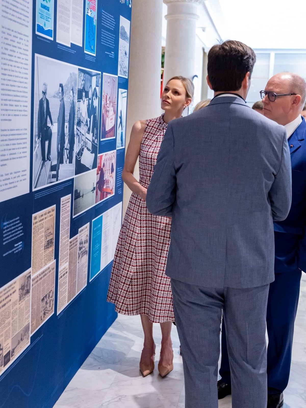 The Prince and Princess of Monaco open the exhibition "Preserving the Mediterranean" to mark the 50th anniversary of the RAMOGE Agreement on June 26, 2026 (Frédéric Nebinger/Palais Princier de Monaco)