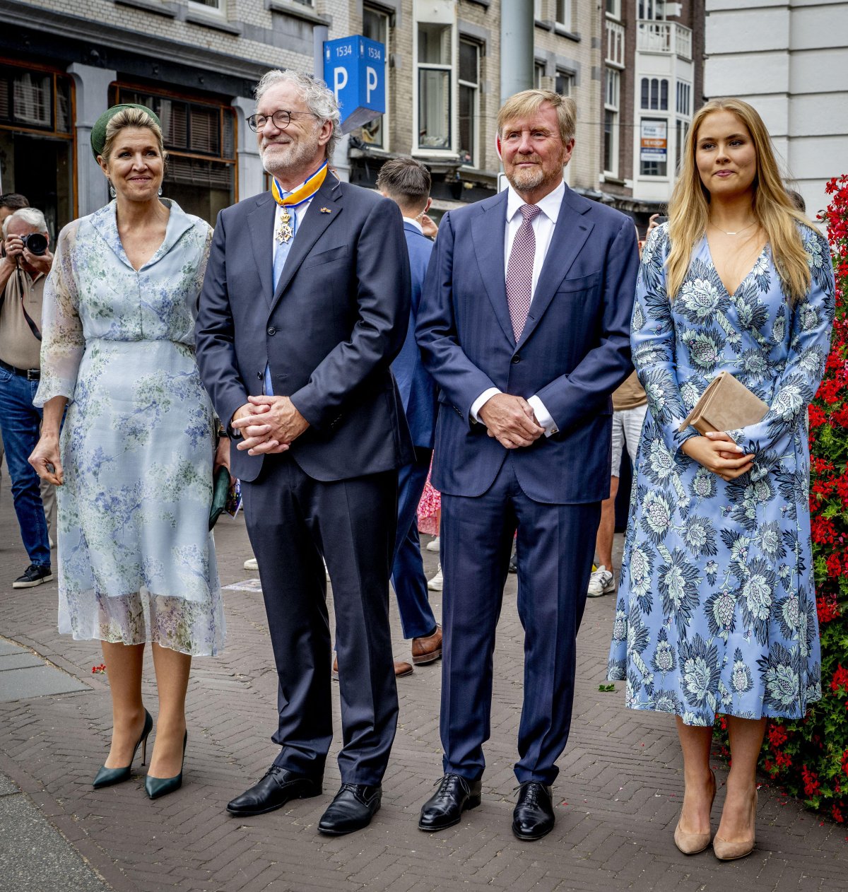 The King and Queen of the Netherlands, with the Princess of Orange, attend an extraordinary meeting of the Council of State on the occasion of Thom de Graaf's farewell as Vice-President in The Hague on June 30, 2026 (ROBIN UTRECHT/ANP/Alamy)