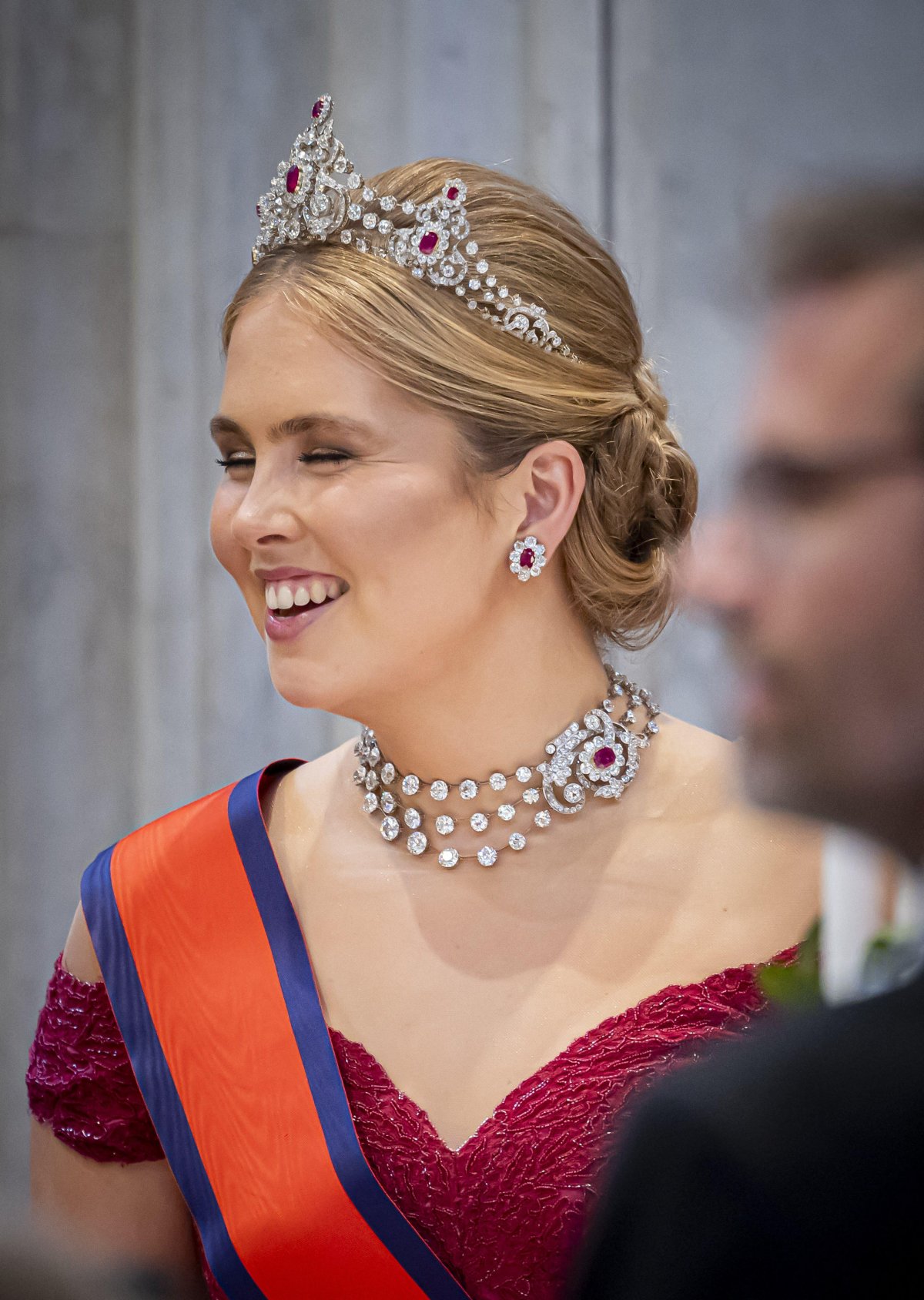 The Princess of Orange attends the Japanese state banquet at the Royal Palace in Amsterdam on June 16, 2026 (ROBIN UTRECHT/ANP/Alamy)
