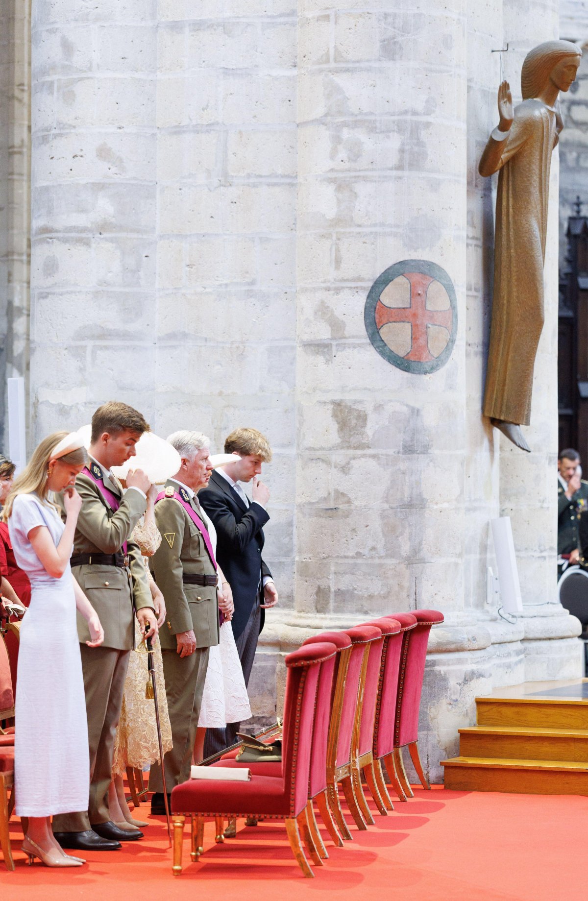 The King and Queen of the Belgians, with their children, attend a Te Deum mass during National Day celebrations in Brussels on July 21, 2026 (BENOIT DOPPAGNE/Belga News Agency/Alamy)