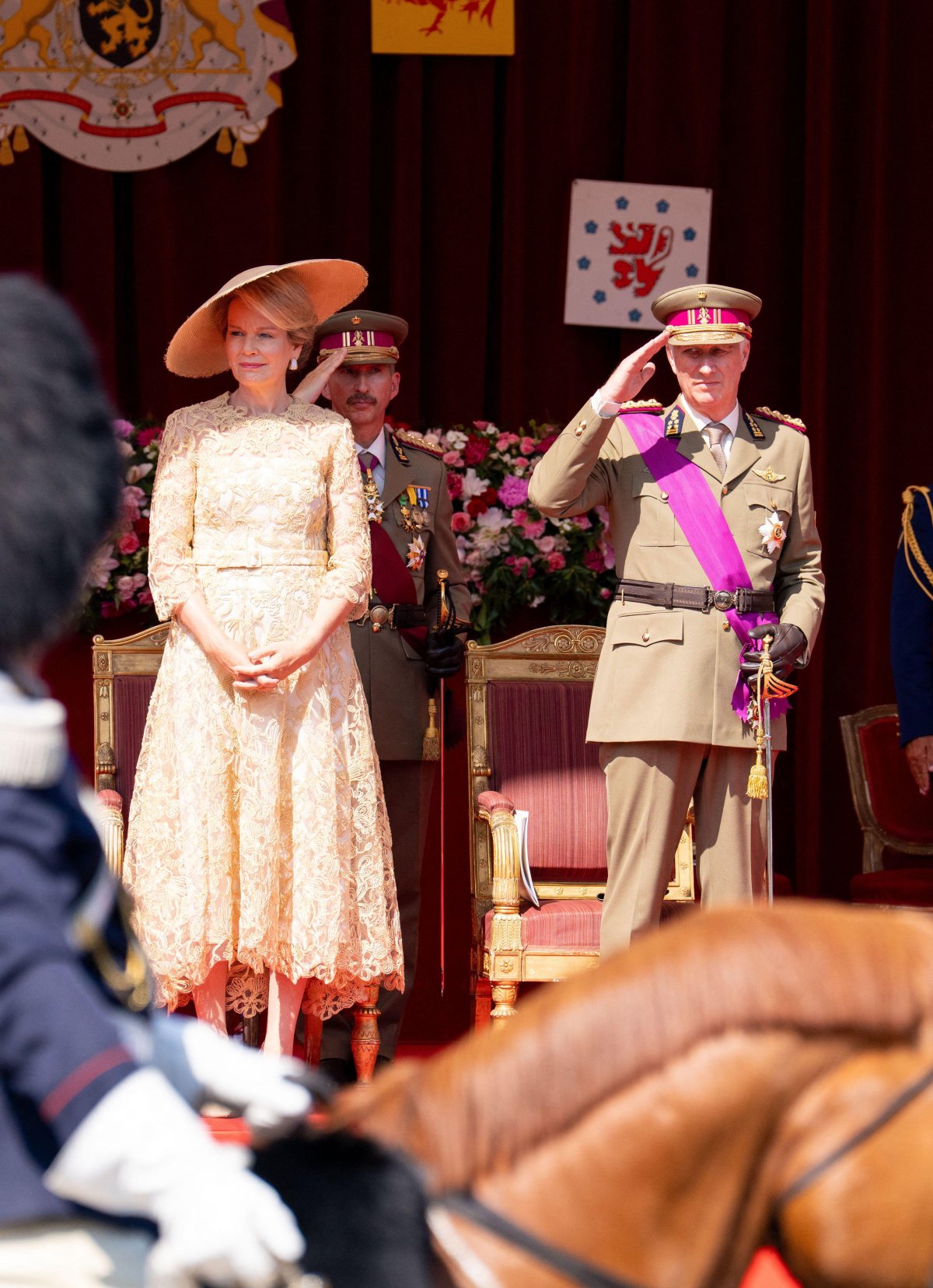 The King and Queen of the Belgians attend the military and civilian parade during National Day celebrations in Brussels on July 21, 2026 (MARIUS BURGELMAN/Belga News Agency/Alamy)