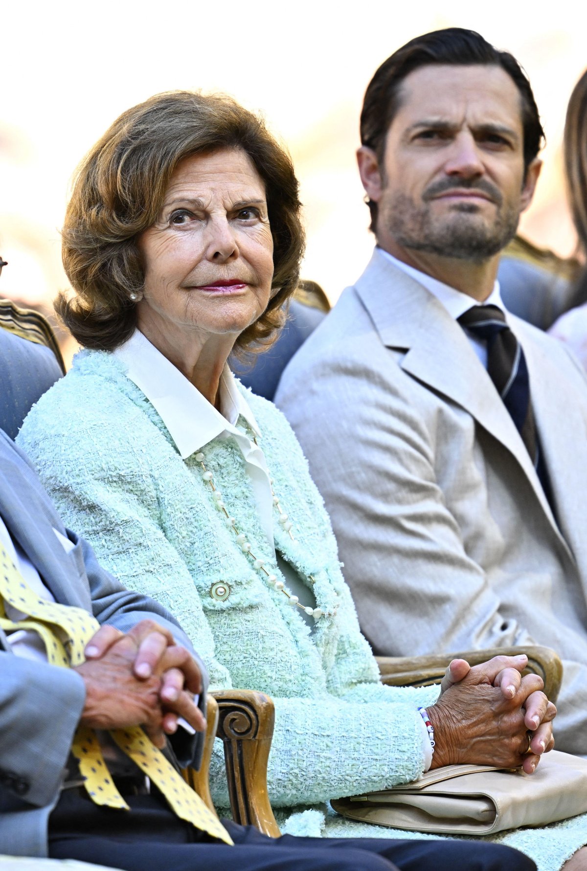 The Queen of Sweden celebrates Crown Princess Victoria's birthday in Borgholm on July 14, 2026 (Jonas Ekströmer/TT News Agency/Alamy)