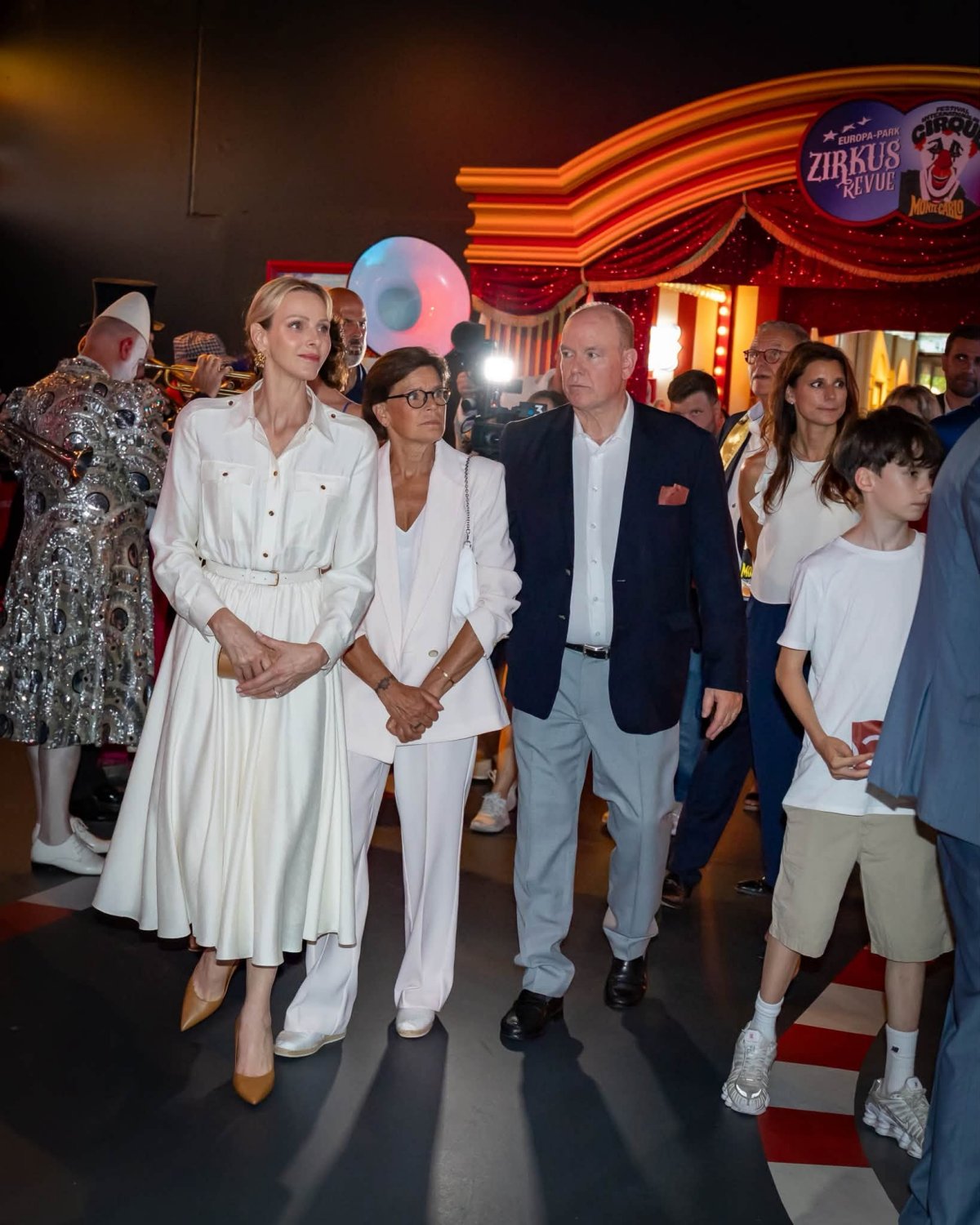The Prince and Princess of Monaco, with Hereditary Prince Jacques, Princess Gabriella, and Princess Stephanie, attend the opening of the new Monaco area at Europa-Park in Germany on June 29, 2026 (Frédéric Nebinger/Palais Princier de Monaco)