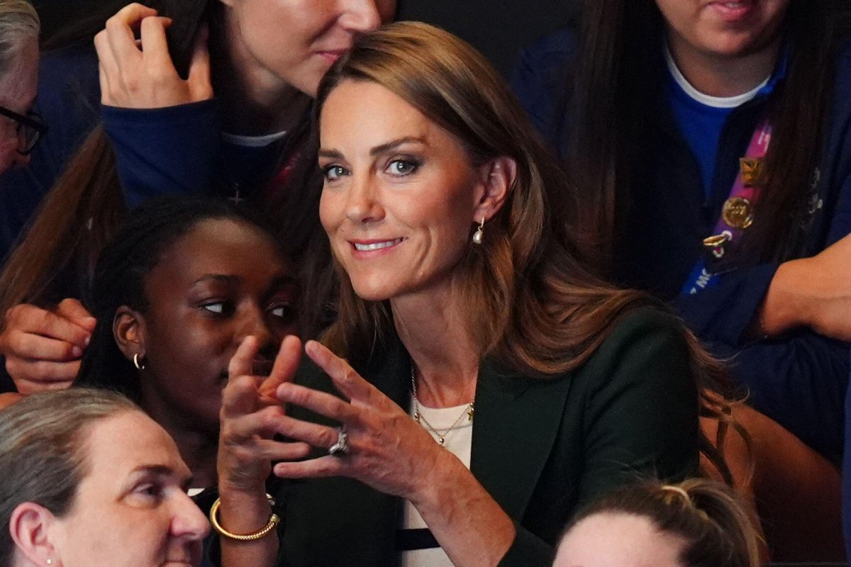 The Duchess of Rothesay attends a netball semifinal match during the Commonwealth Games in Glasgow on August 1, 2026 (Jane Barlow/PA Images/Alamy)
