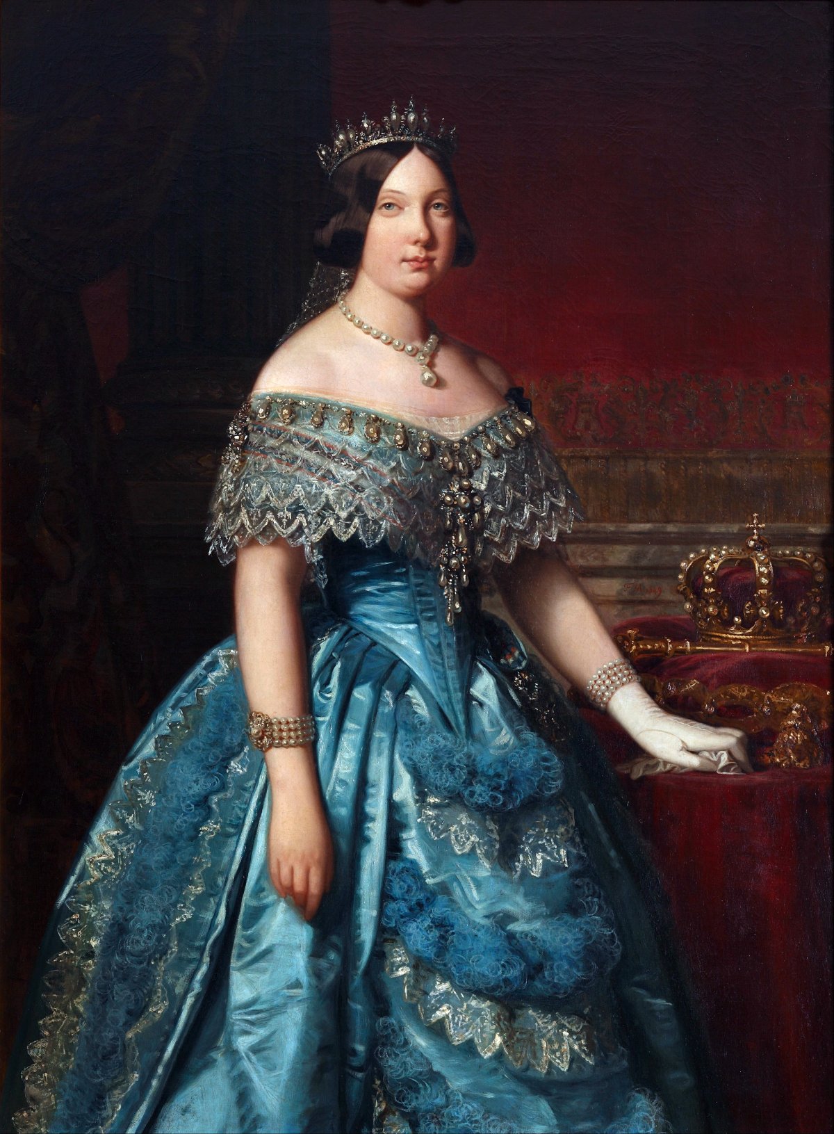 Federico de Madrazo y Kuntz's portrait of Queen Isabel II of Spain, 1849 (Museo del Romanticismo de Madrid)