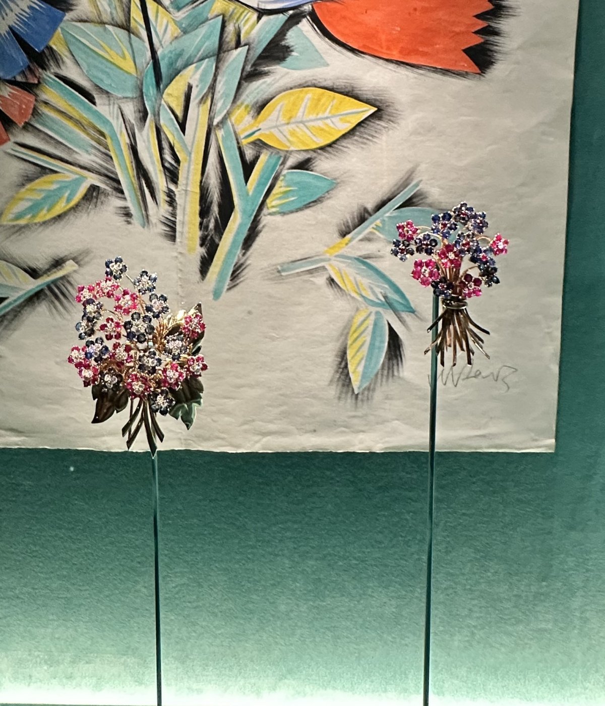 Hawaii bouquet clip brooches, set with rubies, sapphires, and diamonds, made by Van Cleef & Arpels, 1939-40 (Photo generously shared by Toni)