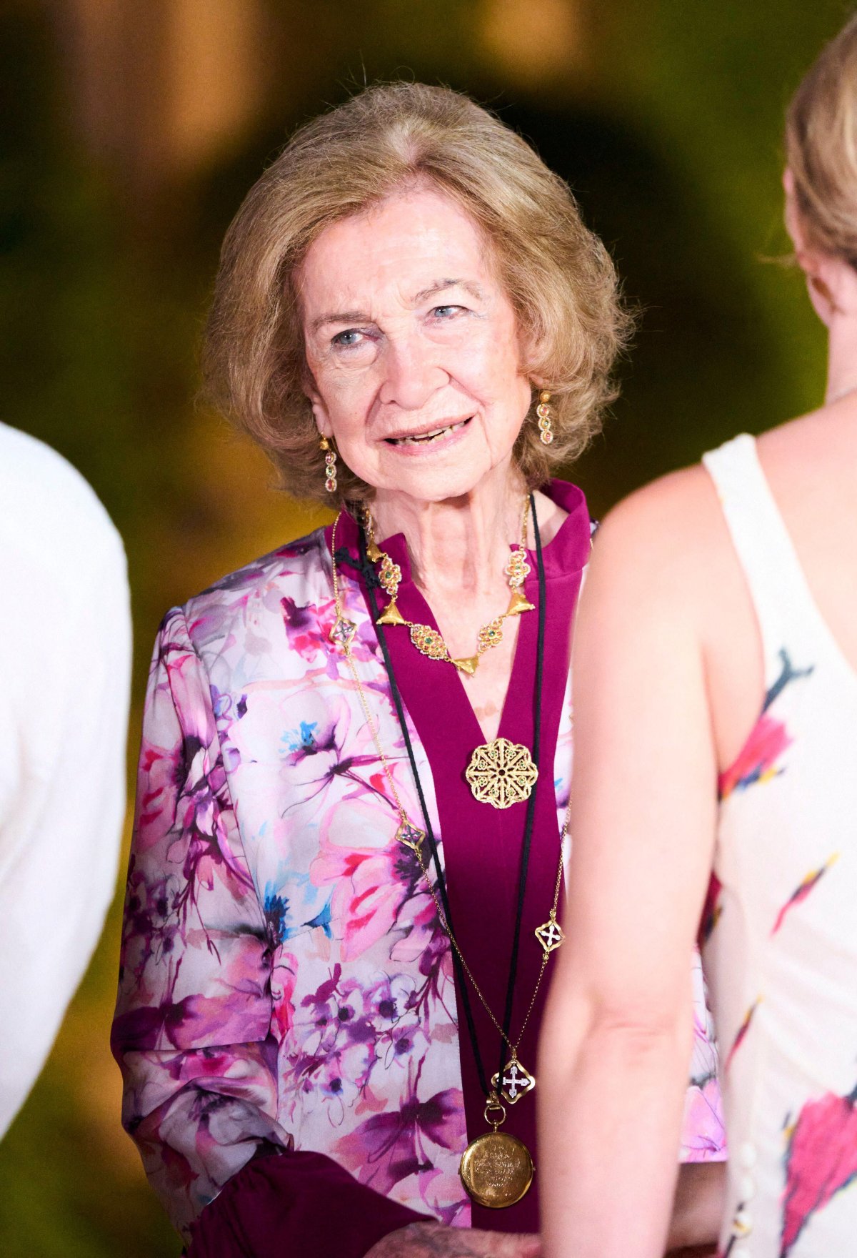 Queen Sofia of Spain attends a dinner for local authorities at at Marivent Palace in Palma on August 4, 2026 (Jack Abuin/Zuma Press/Alamy)