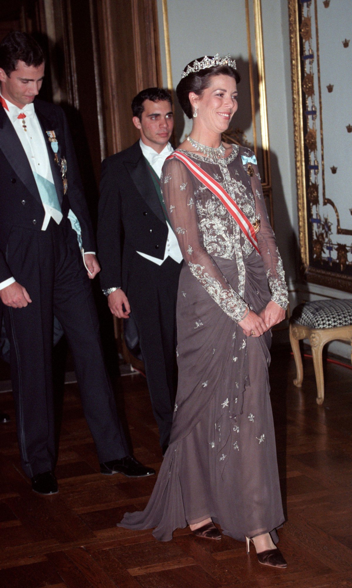 Princess Caroline of Monaco attends a gala dinner celebrating the King of Sweden's 50th birthday in Stockholm on April 30, 1996 (Bjørn Sigurdsøn/NTB/Alamy)
