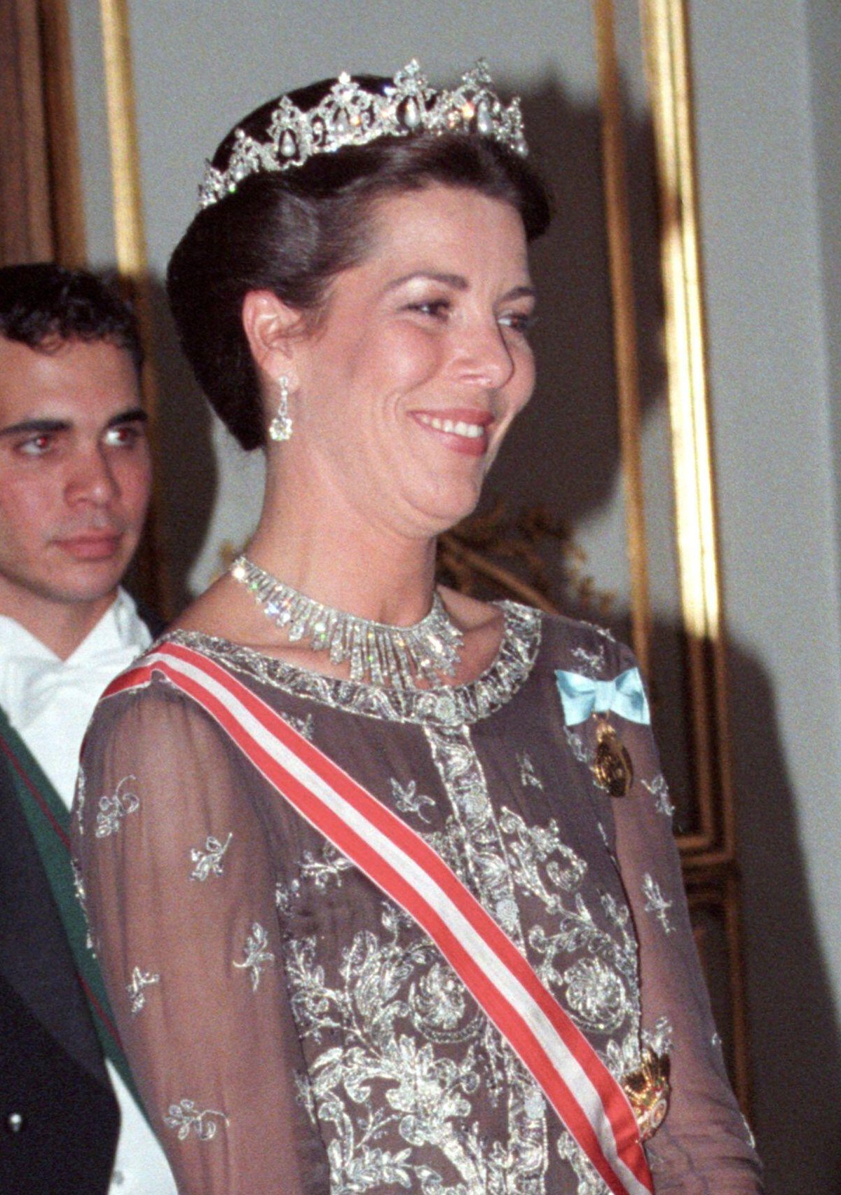 Princess Caroline of Monaco attends a gala dinner celebrating the King of Sweden's 50th birthday in Stockholm on April 30, 1996 (Bjørn Sigurdsøn/NTB/Alamy)