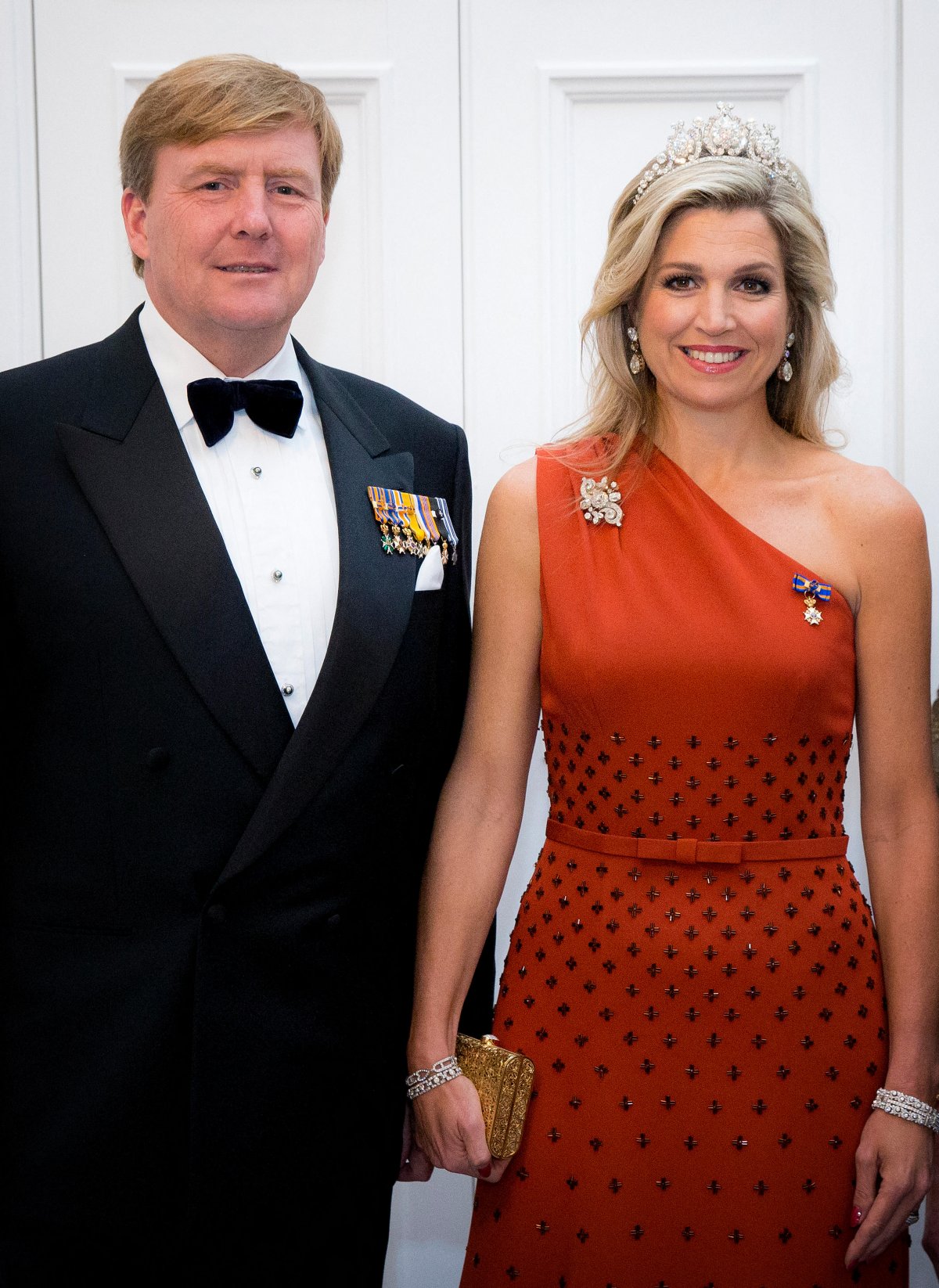 The King and Queen of the Netherlands attend a state dinner at Government House in Wellington, New Zealand, on November 7, 2016 (Patrick van Katwijk/DPA Picture Alliance/Alamy)