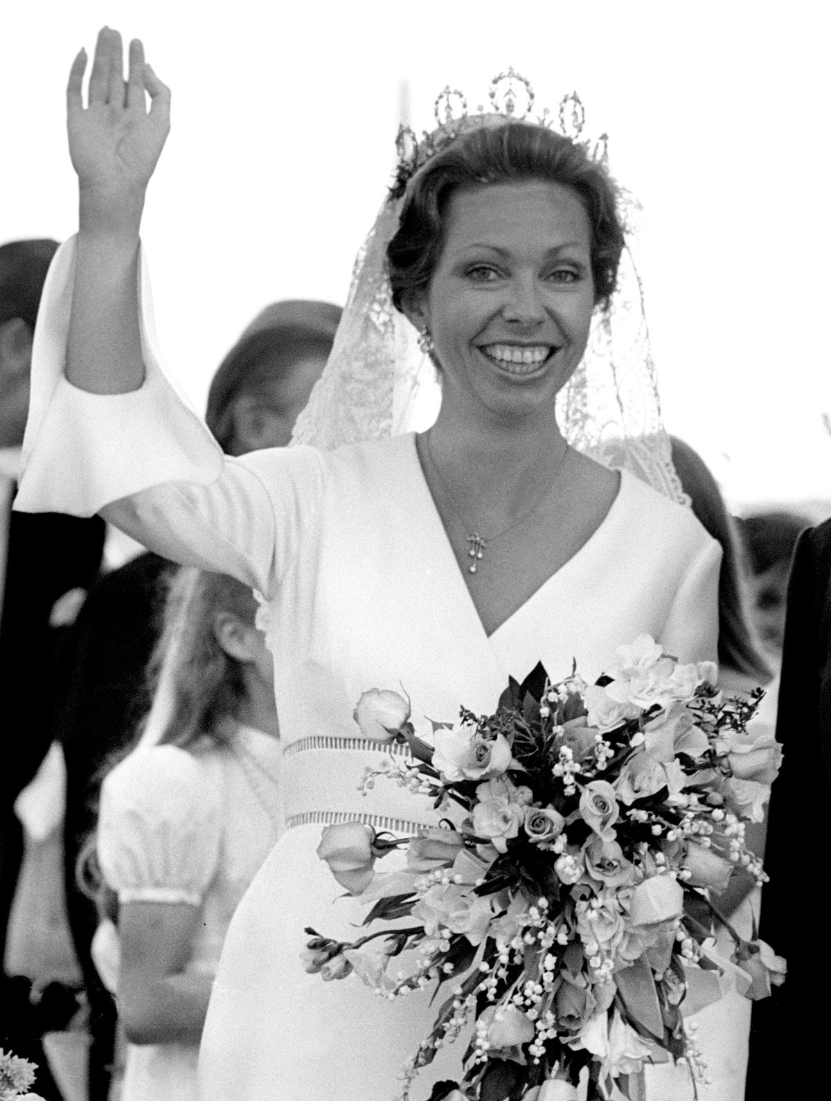 Princess Christina of Sweden is pictured on her wedding day in Stockholm, June 15, 1974 (Roger Tillberg/Alamy)