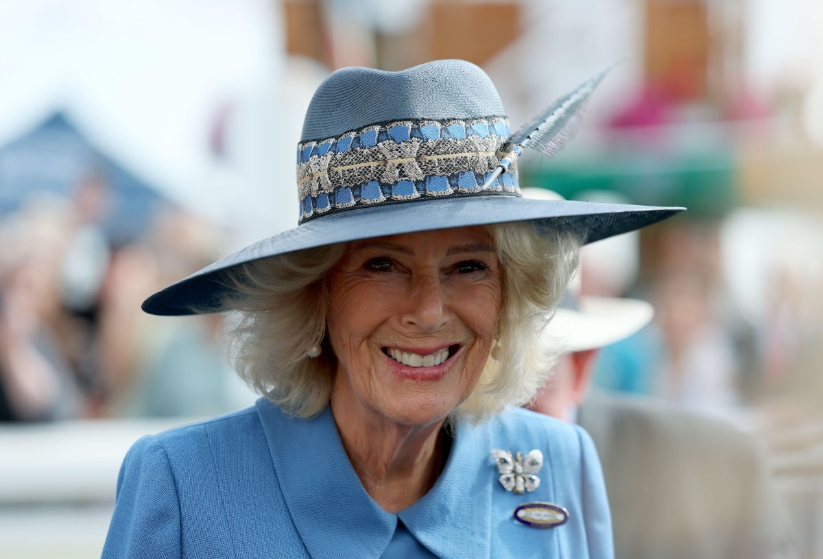 Queen Camilla attends day one of the Sky Bet Ebor Festival at York Racecourse on August 19, 2026 (Richard Sellers/PA Images/Alamy)