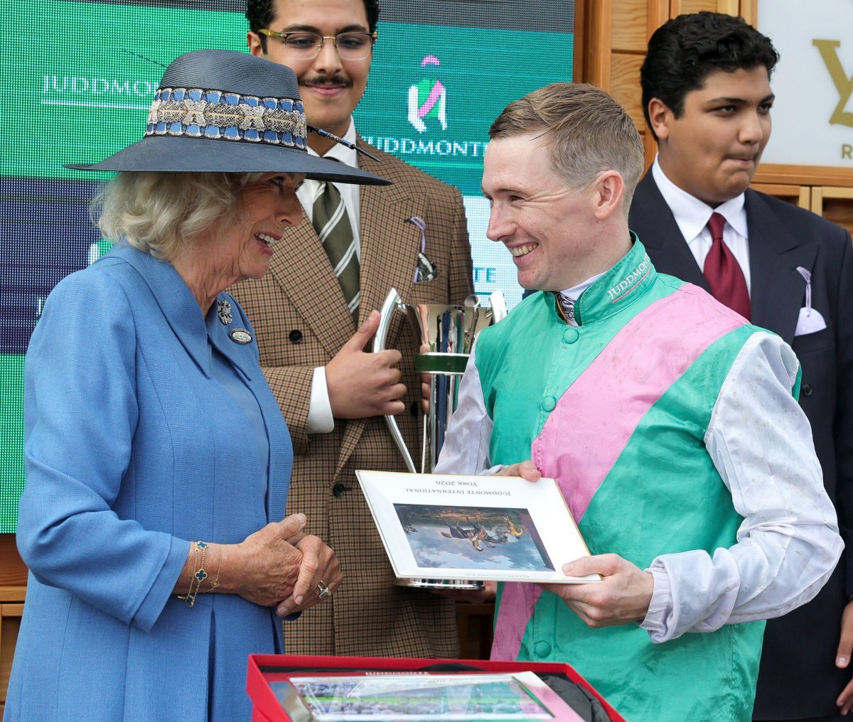 Queen Camilla attends day one of the Sky Bet Ebor Festival at York Racecourse on August 19, 2026 (Chris Jackson/PA Images/Alamy)