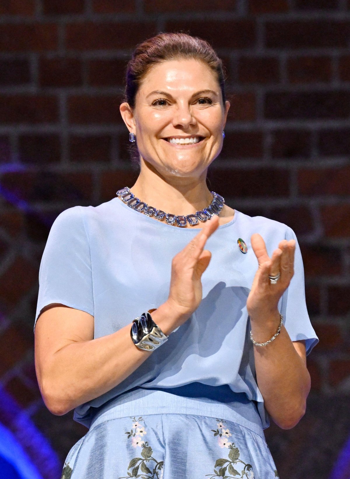 The Crown Princess of Sweden attends the Stockholm Junior Water Prize award ceremony at Stockholm City Hall on August 25, 2026 (Pontus Lundahl/TT News Agency/Alamy)