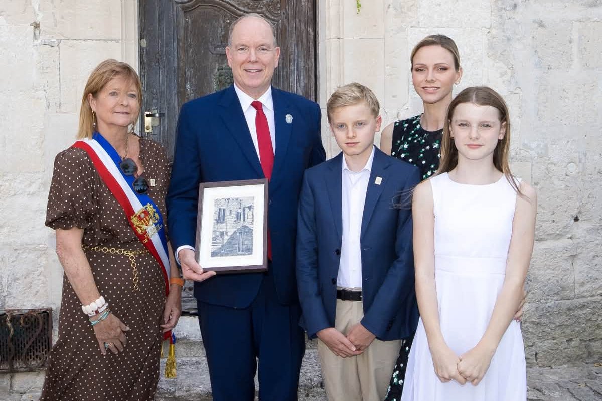The Prince and Princess of Monaco, with Hereditary Prince Jacques and Princess Gabriella, visit Les Baux-de-Provence in France on September 5, 2026 (Michaël Alesi/Palais Princier de Monaco)