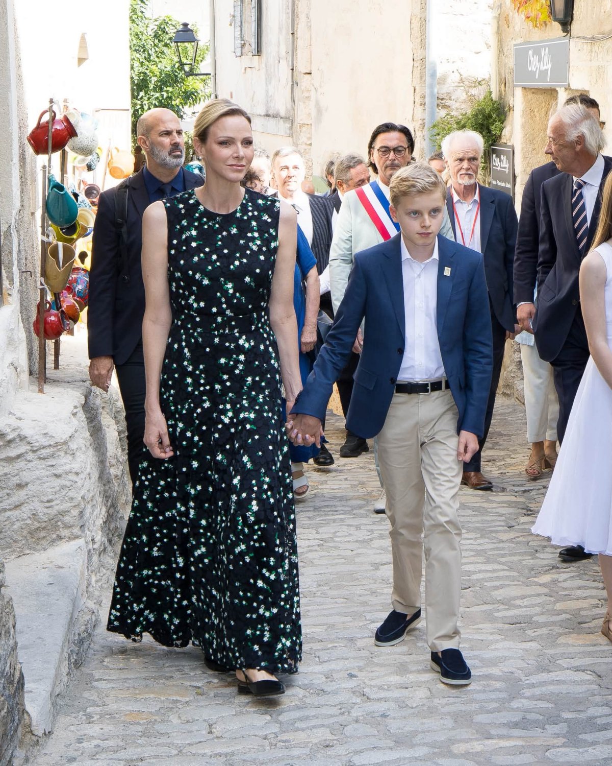 The Prince and Princess of Monaco, with Hereditary Prince Jacques and Princess Gabriella, visit Les Baux-de-Provence in France on September 5, 2026 (Michaël Alesi/Palais Princier de Monaco)