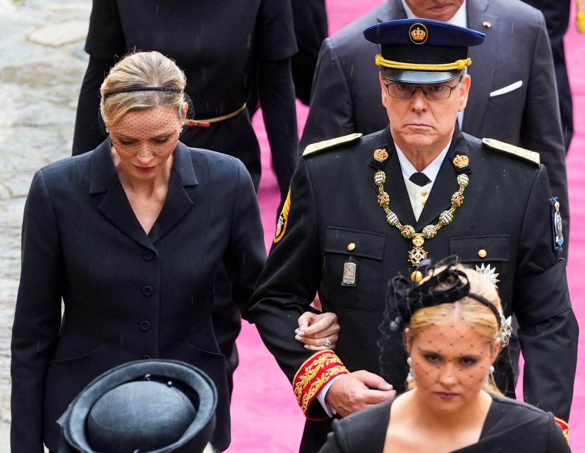 The Prince and Princess of Monaco attend the funeral of King Harald V of Norway in Oslo on September 9, 2026 (Terje Pedersen/NTB/Alamy)