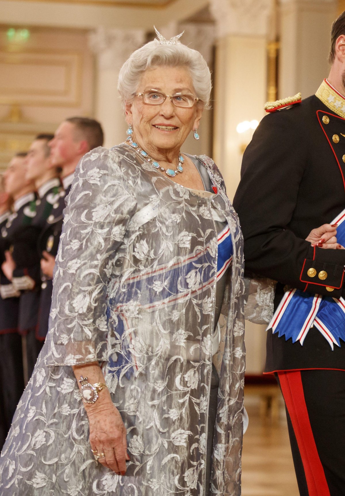 Princess Astrid attends a banquet during the Icelandic state visit at the Royal Palace in Oslo on March 21, 2017 (Cornelius Poppe/NTB/Alamy)