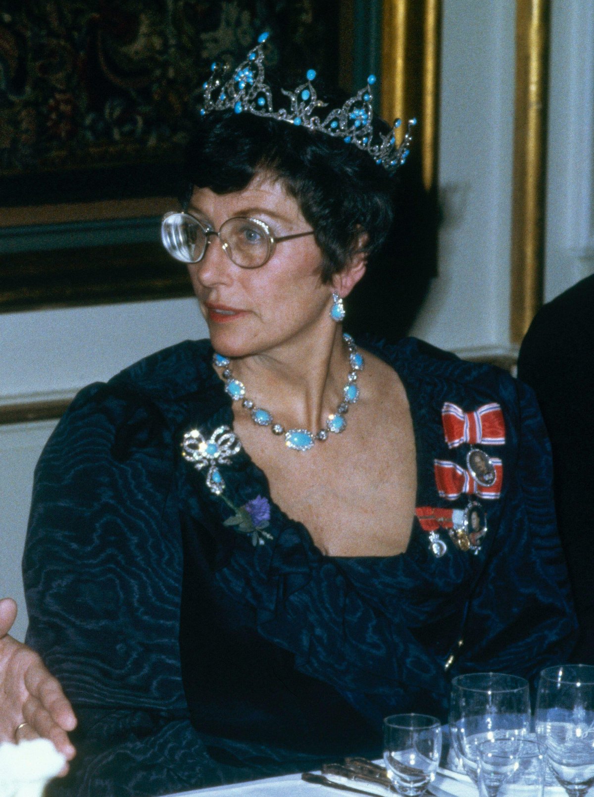 Princess Astrid attends a gala dinner during the Finnish state visit to Norway, March 1983 (Bjørn Sigurdsøn/NTB/Alamy)