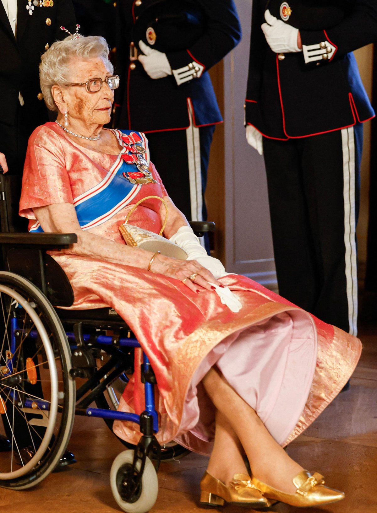 Princess Astrid attends a banquet during the Icelandic state visit to Norway at the Royal Palace in Oslo on April 8, 2025 (Jonas Been Henriksen/NTB/Alamy)