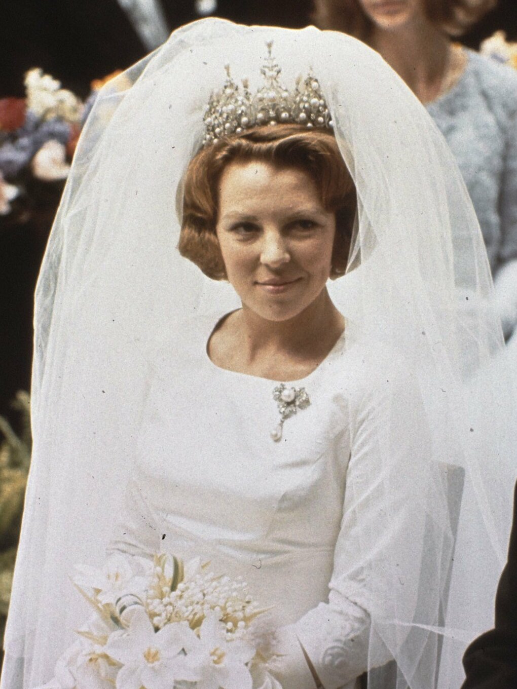 Princess Beatrix of the Netherlands is pictured during her wedding ceremony in Amsterdam on March 10, 1966 (Anefo/Nationaal Archief)