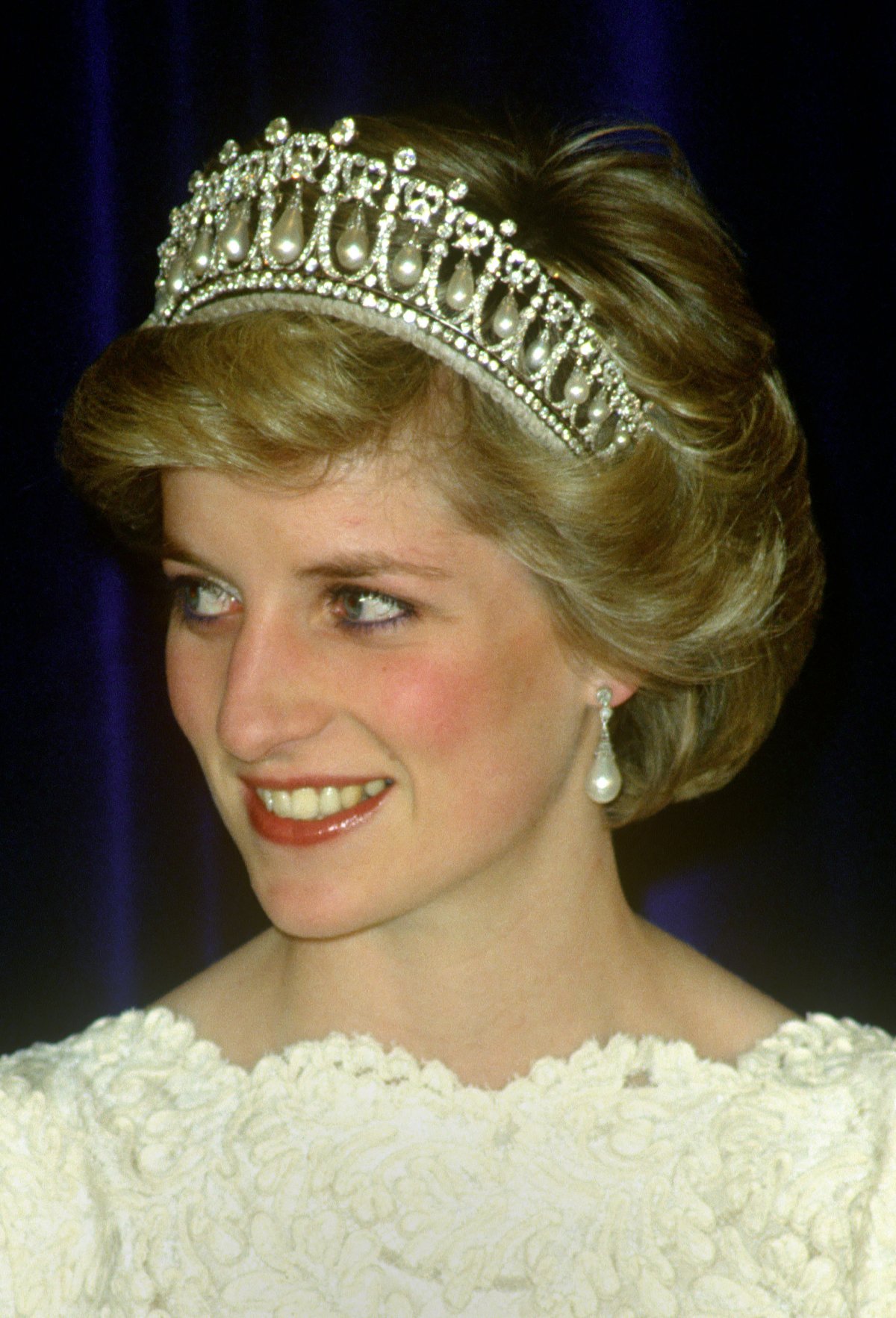 The Princess of Wales attends a state dinner in Vancouver on May 1, 1986 (Lionel Cherruault Royal Picture Library/Alamy)