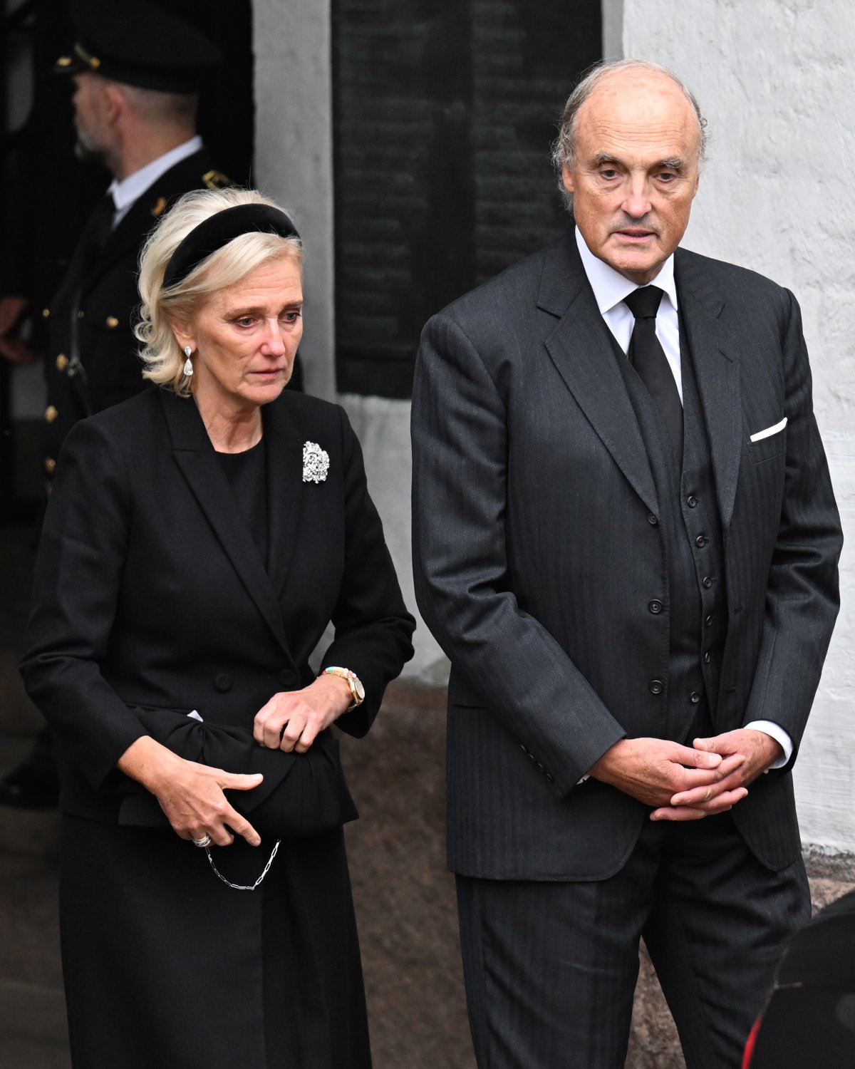 Princess Astrid and Prince Lorenz of Belgium attend the funeral of Princess Astrid at Ris Church in Oslo on September 23, 2026 (Rune Hellestad/Getty Images)