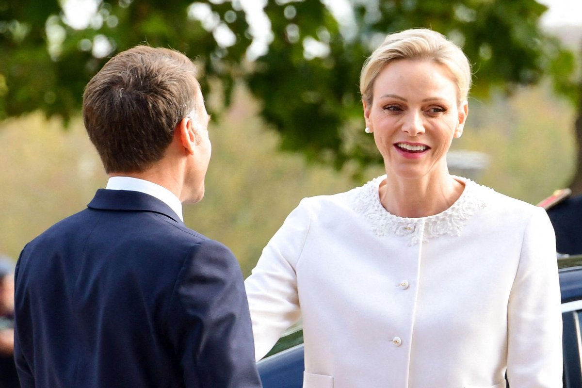 President Emmanuel and First Lady Brigitte Macron welcome the Prince and Princess of Monaco as they arrive at the Robert Schuman Conference Centre in Metz on September 28, 2026 (Romain Doucelin/Abaca Press/Alamy)
