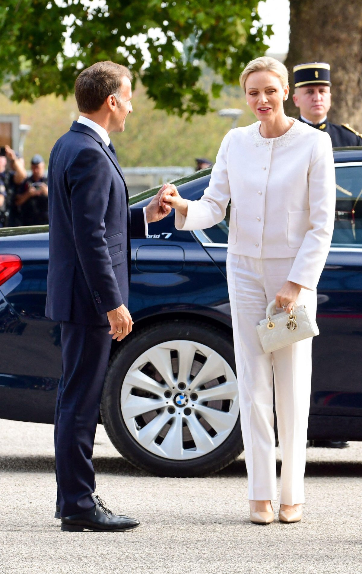 President Emmanuel and First Lady Brigitte Macron welcome the Prince and Princess of Monaco as they arrive at the Robert Schuman Conference Centre in Metz on September 28, 2026 (Romain Doucelin/Abaca Press/Alamy)