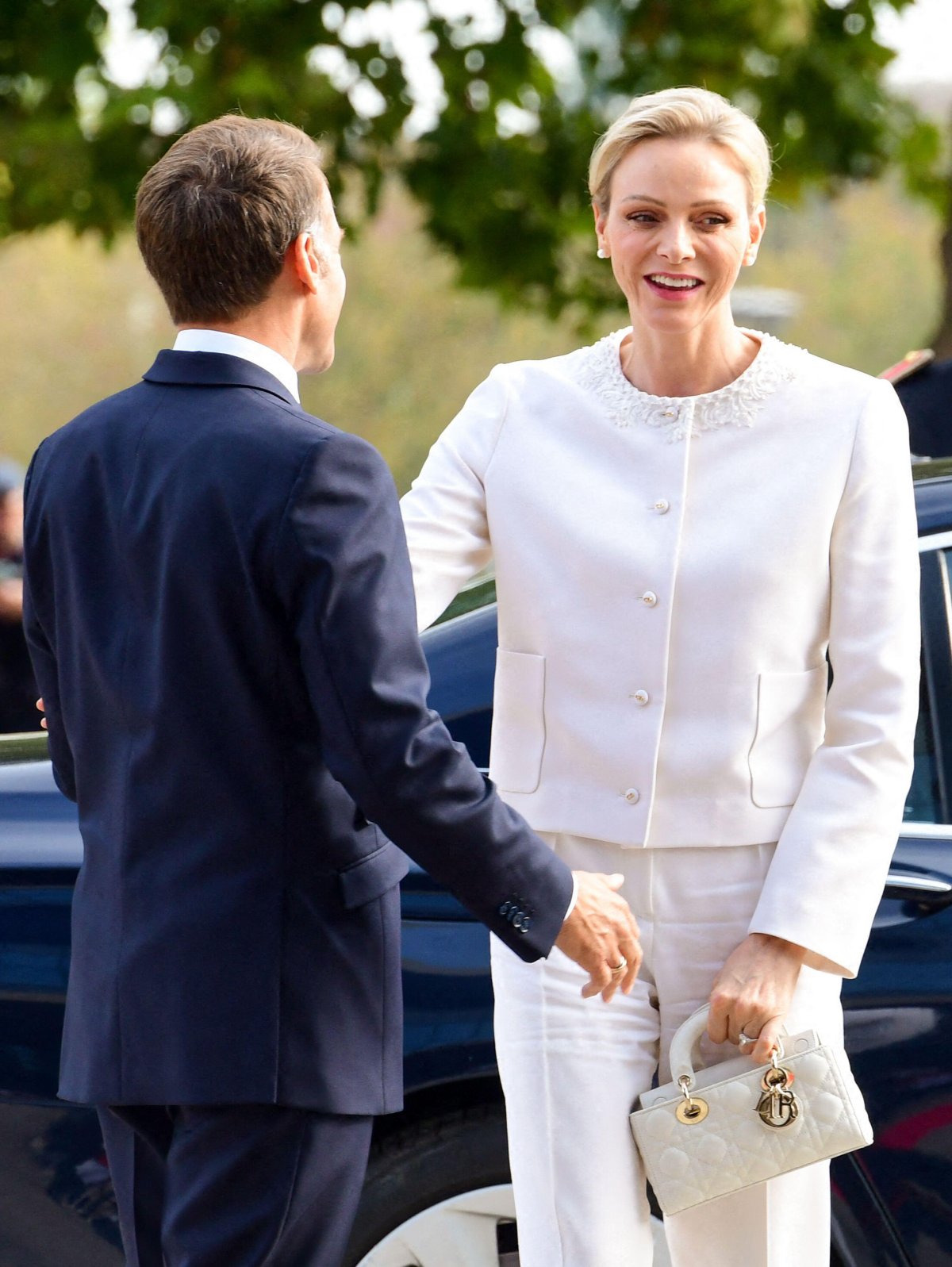 President Emmanuel and First Lady Brigitte Macron welcome the Prince and Princess of Monaco as they arrive at the Robert Schuman Conference Centre in Metz on September 28, 2026 (Romain Doucelin/Abaca Press/Alamy)