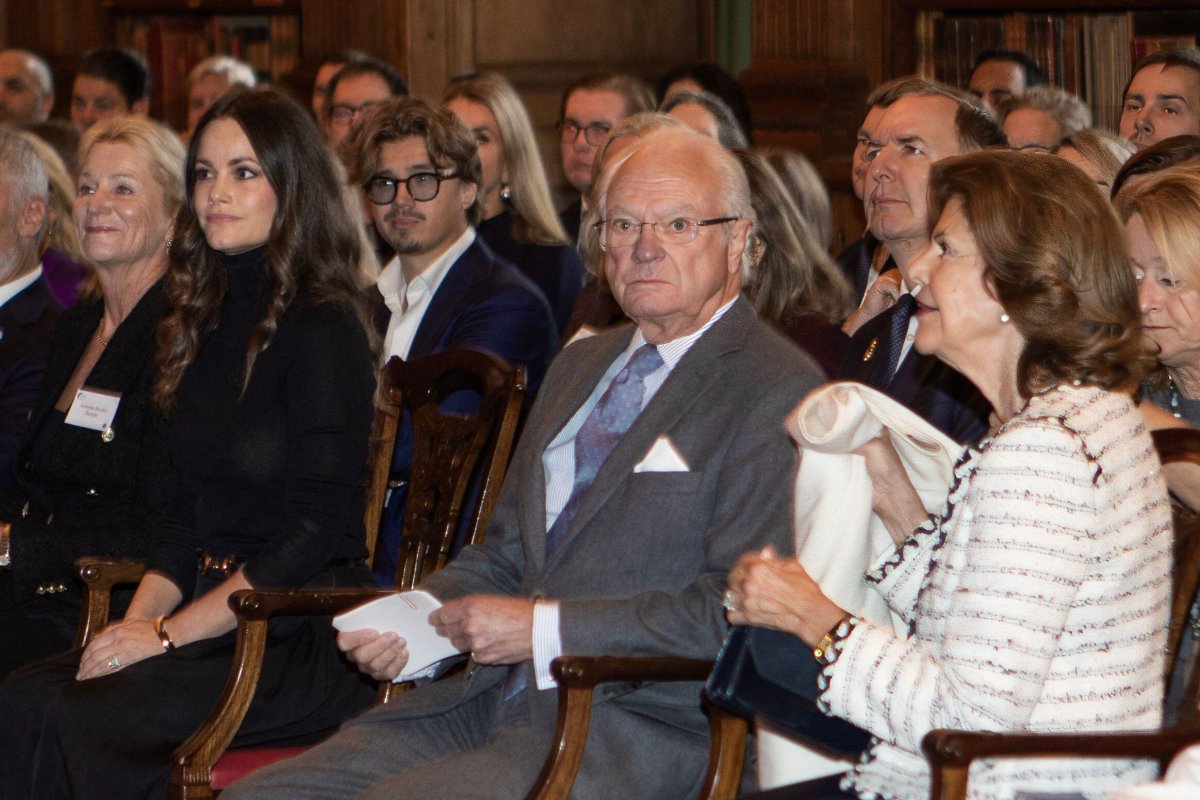 The King and Queen of Sweden, with Princess Sofia, attend the Global Child Forum at the Royal Palace in Stockholm on October 13, 2026 (Peter Grännby/Stella Pictures/Alamy)