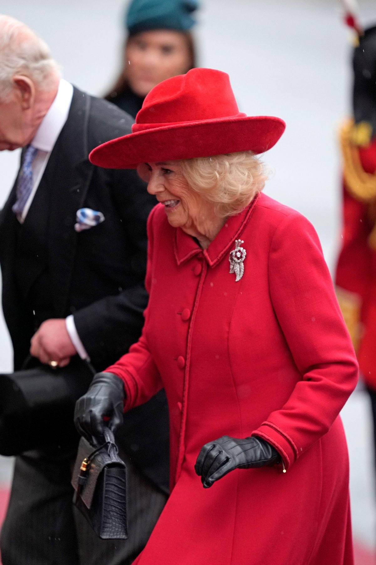 The King and Queen of the United Kingdom, with the Prince and Princess of Wales, welcome the Sultan of Oman at the start of his state visit to Britain on October 20, 2026 (Andrew Matthews/PA Images/Alamy)