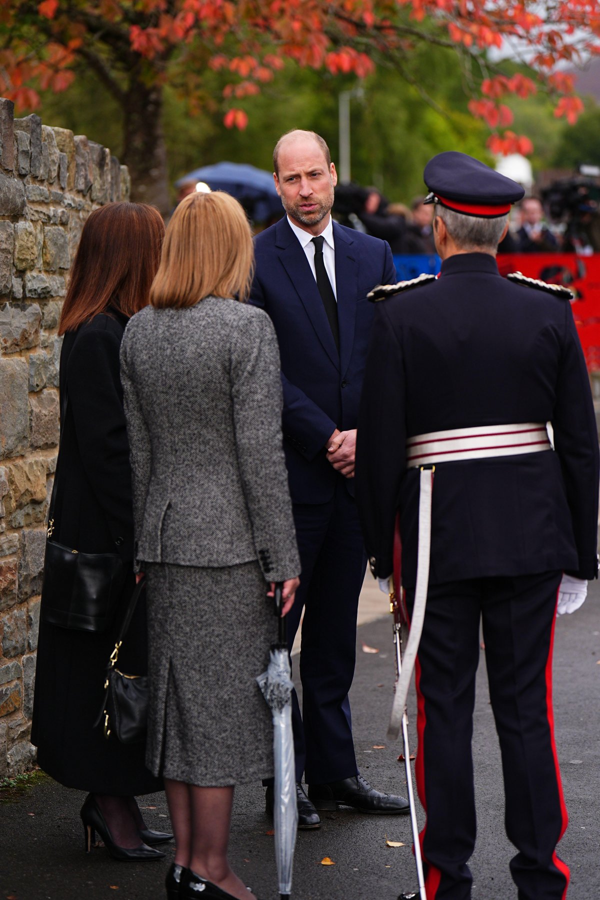 King Charles III and Queen Camilla, with Prince William, mark the 60th anniversary of the Aberfan disaster in Wales on October 21, 2026 (Aaron Chown/PA Images/Alamy)