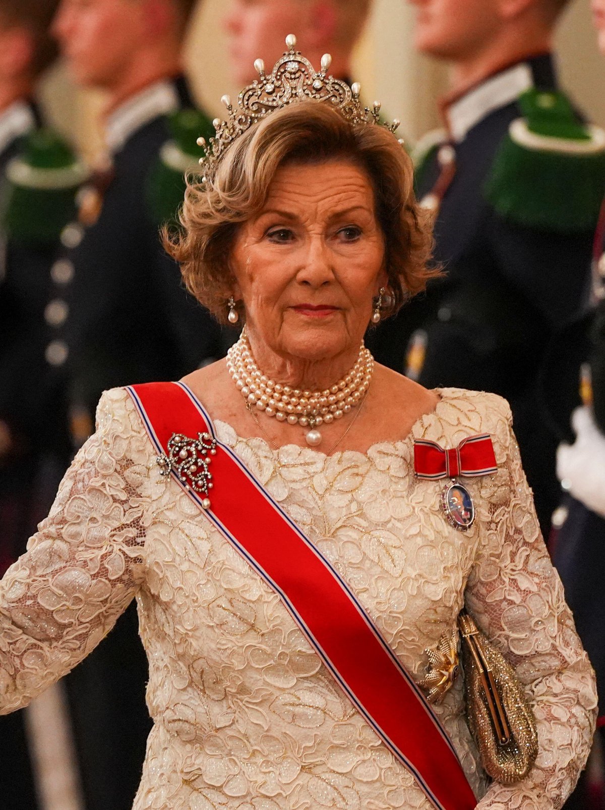 The King of Norway, with Queen Sonja and Crown Princess Ingrid Alexandra, attends a gala dinner for members of the Storting at the Royal Palace in Oslo on October 22, 2026 (Lise Åserud/NTB/Alamy)