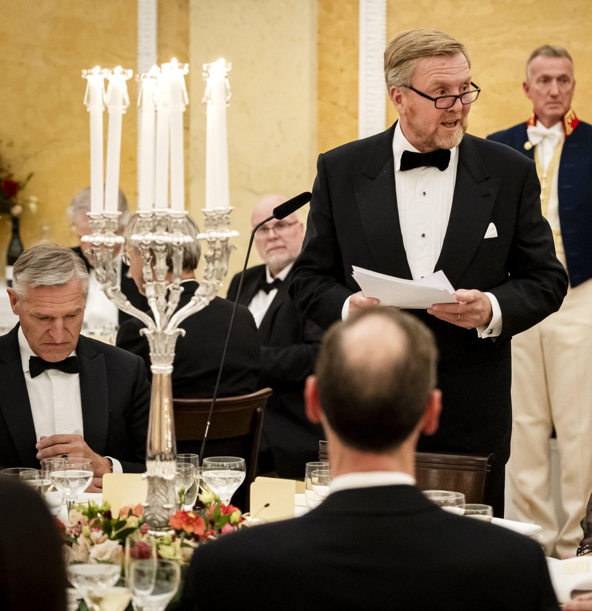 The King and Queen of the Netherlands, with the Princess of Orange, host a dinner for the members of the Council of State at Noordeinde Palace in The Hague on October 27, 2026 (REMKO DE WAAL/ANP/Alamy)